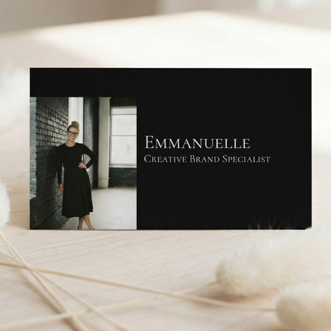 Tarjeta De Visita Luxury Black Elegant Photo Layout Real Estate (Luxury Black Elegant Photo Layout Real Estate Business Card)