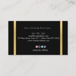 Tarjeta De Visita Luxury Black & Gold Minimalist Business Card