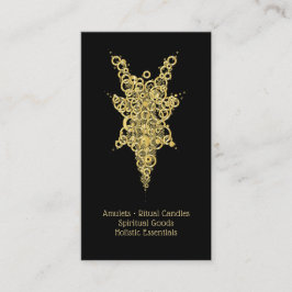 Tarjeta De Visita Luxury Black & Gold Mystical Amulets Ritual Candle