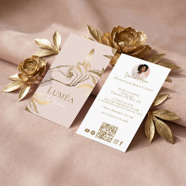 Tarjeta De Visita Luxury Blush Pink Gold Beauty Makeup Artist Studio