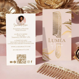Tarjeta De Visita Luxury Blush Pink Gold Beauty Salon Hair Studio