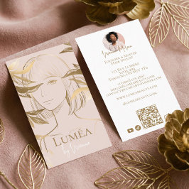 Tarjeta De Visita Luxury Blush Pink Gold Beauty Salon Hair Studio