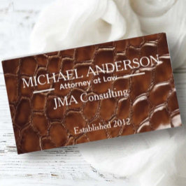Tarjeta De Visita Luxury Brown Crocodile Leather Attorney at Law