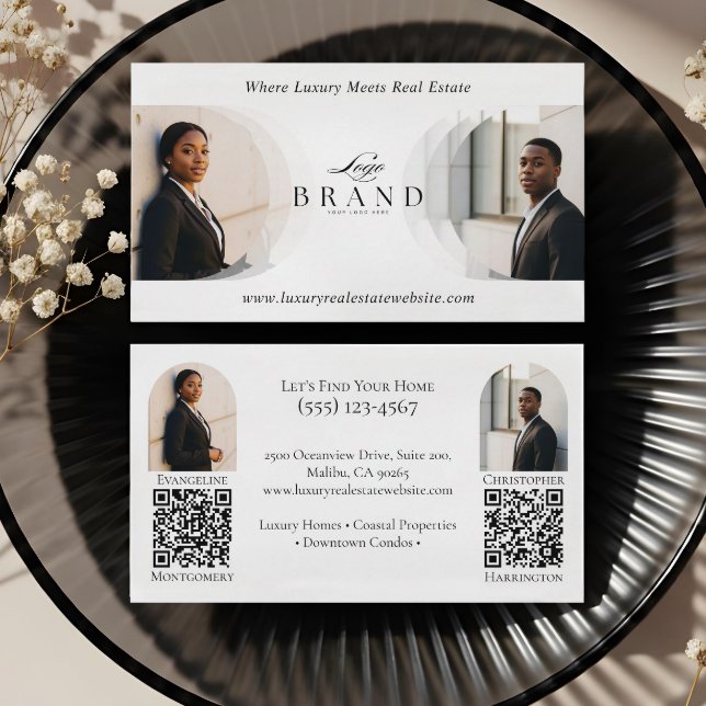 Tarjeta De Visita Luxury Classy Dual Agent Professional Real Estate (Luxury Classy Dual Agent Professional Real Estate Business Card)