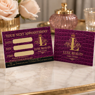 Tarjeta De Visita Luxury Crocodile Leather Appointment Card