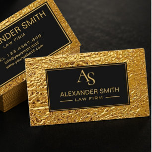 Tarjeta De Visita Luxury Crumpled Gold Foil Texture Elegant Metallic