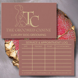 Tarjeta De Visita Luxury Dog Grooming Business Card Burnt Terracotta