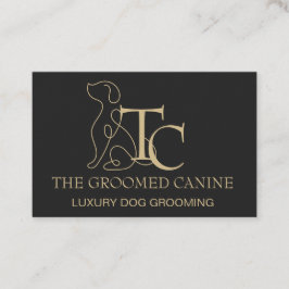 Tarjeta De Visita Luxury Dog Grooming Business Card Caviar Black