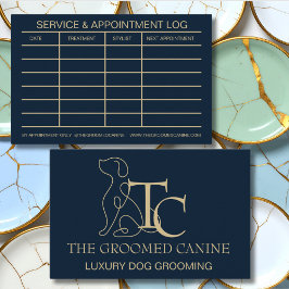 Tarjeta De Visita Luxury Dog Grooming Business Card Midnight Navy