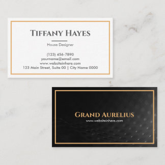 Tarjeta De Visita Luxury Elegant Timeles Monochrome Modern Texture