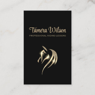 Tarjeta De Visita Luxury Equestrian Horse Training Black