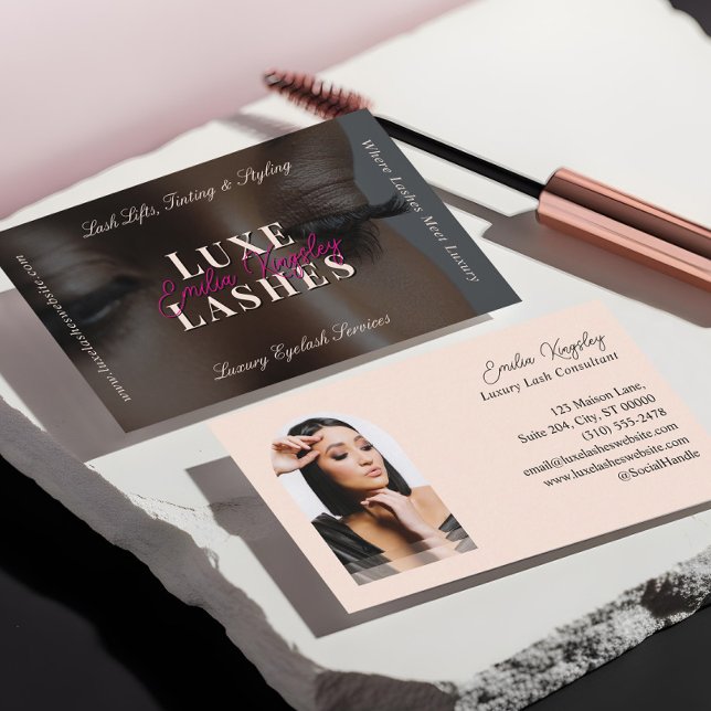 Tarjeta De Visita Luxury Eyelash Beauty Lash Professional Black Pink (Luxury Eyelash Beauty Lash Professional Black Pink Business Card)