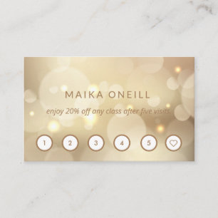 Tarjeta De Visita Luxury Gold Bokeh wellness masaje yoga
