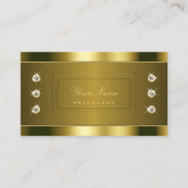 Tarjeta De Visita Luxury Gold Effect con los Diamantes de imitación 