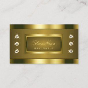 Tarjeta De Visita Luxury Gold Effect con los Diamantes de imitación 