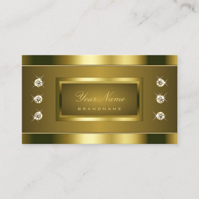 Tarjeta De Visita Luxury Gold Effect con los Diamantes de imitación  (Anverso)