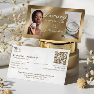 Tarjeta De Visita Luxury Gold Esthetician Skincare Specialist Photos