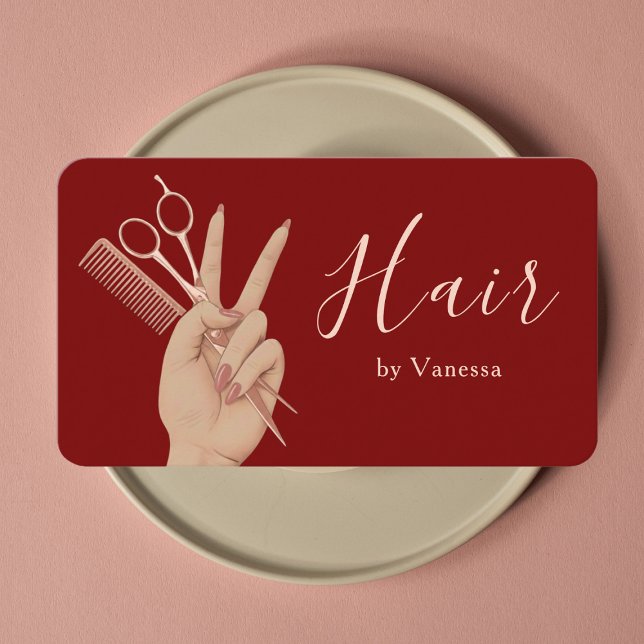 Tarjeta De Visita Luxury Hair Artist Hairstylist Hairdresser Elegant (Subido por el creador)