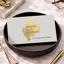 Tarjeta De Visita Luxury Interior Designer Gold Abstract Logo