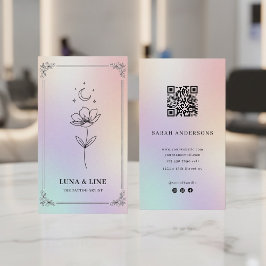 Tarjeta De Visita Luxury Iridescent Tattoo Artist Holographic