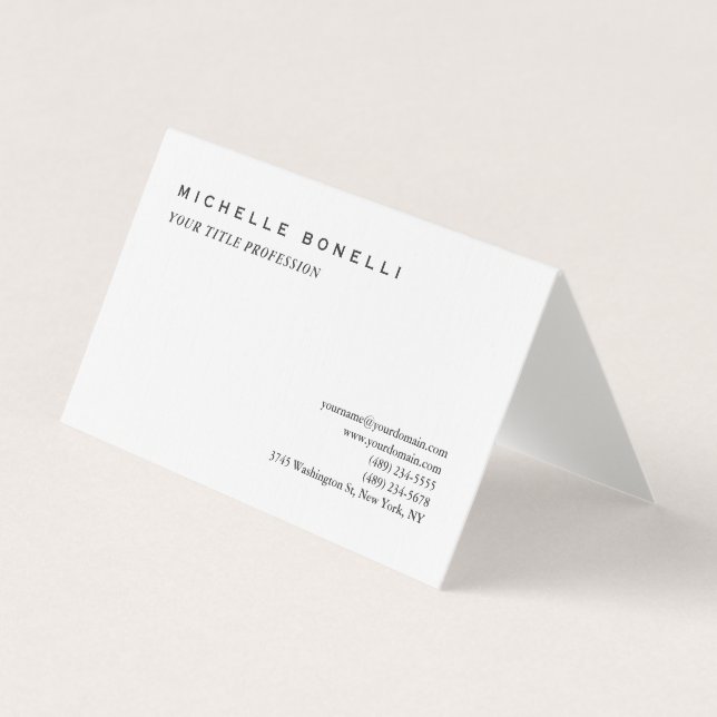 Tarjeta De Visita Luxury Linen Classical Plain Professional (Anverso)