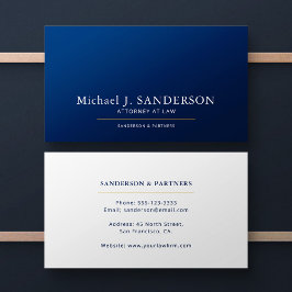 Tarjeta De Visita Luxury minimal elegant navy attorney at law