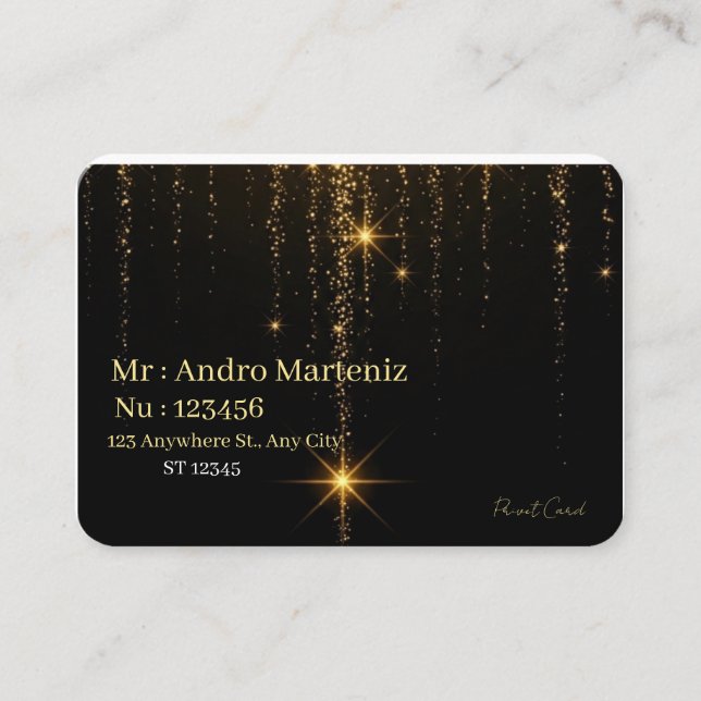 Tarjeta De Visita Luxury Modern Black and Gold Professional Business (Anverso)