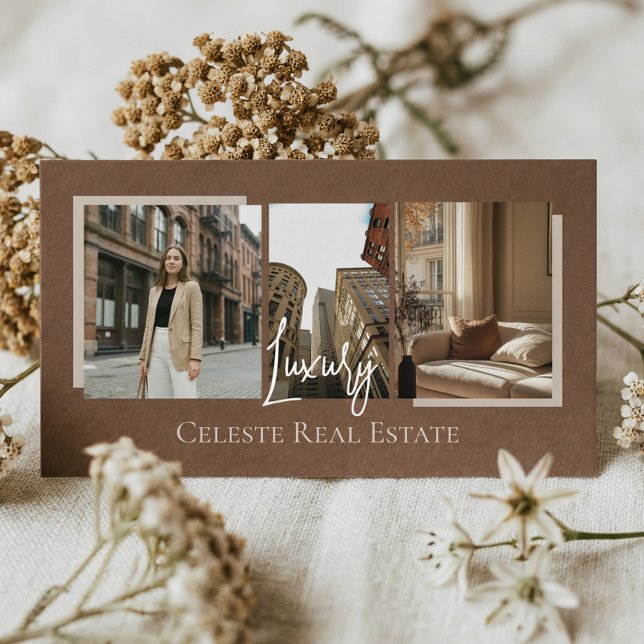 Tarjeta De Visita Luxury Modern Elegant Photo Layout Real Estate  (Luxury Modern Elegant Photo Layout Real Estate Business Card)