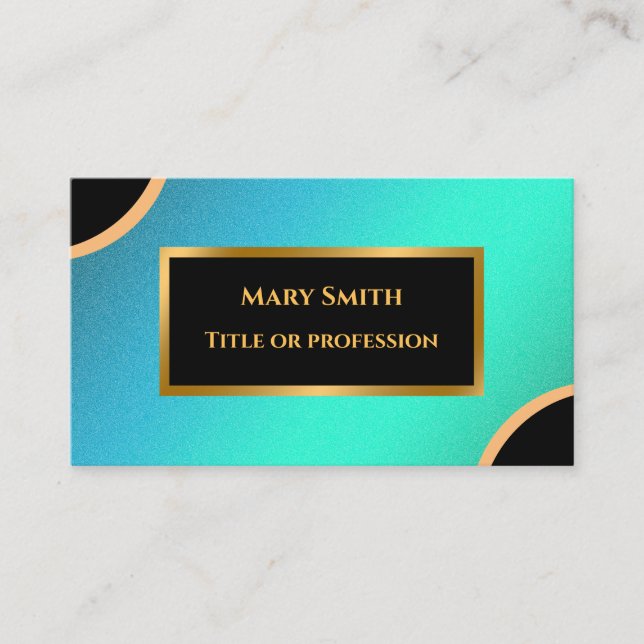 Tarjeta De Visita Luxury Modern Gold Blue Professional (Anverso)