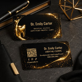 Tarjeta De Visita Luxury Negro y Oro Dental | Dental Moderna