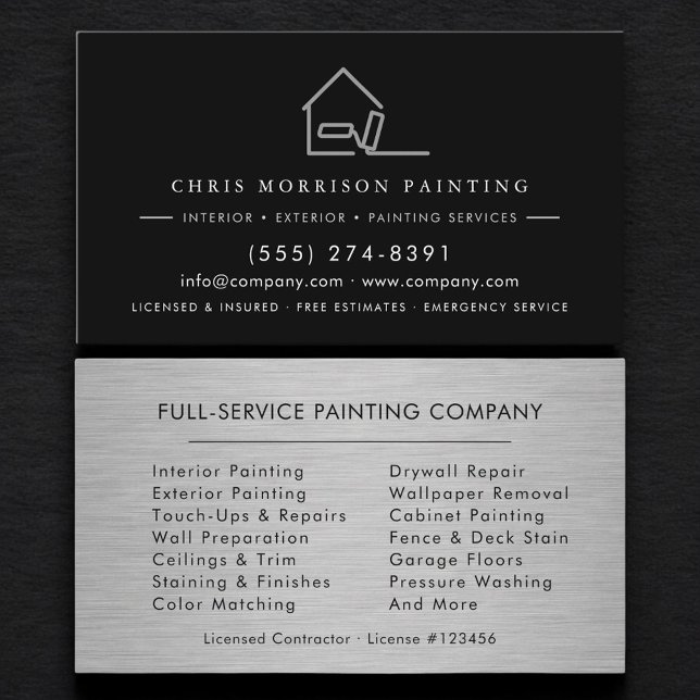Tarjeta De Visita Luxury Painter Painting Contractor (Subido por el creador)