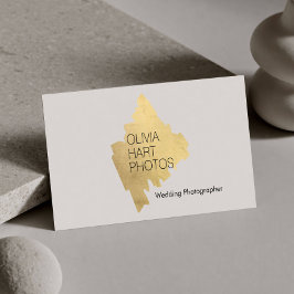 Tarjeta De Visita Luxury Photographer Gold Minimal Logo