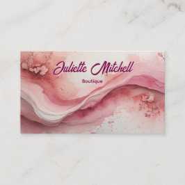 Tarjeta De Visita Luxury Pink Marble Agate Fluid Business Card
