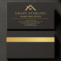 Luxury Real Estate Agent Black Gold Stone