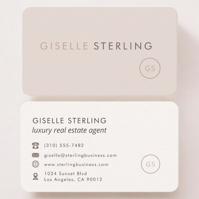Tarjeta De Visita Luxury Real Estate Agent Feminine Professional  (Subido por el creador)