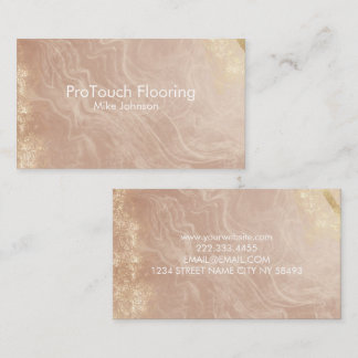 Tarjeta De Visita Luxury Rose Gold Agate & Glitter Flooring