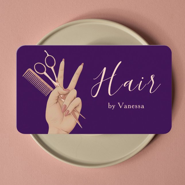 Tarjeta De Visita Luxury Salon Brand Design Hairstylist Hairdresser (Subido por el creador)