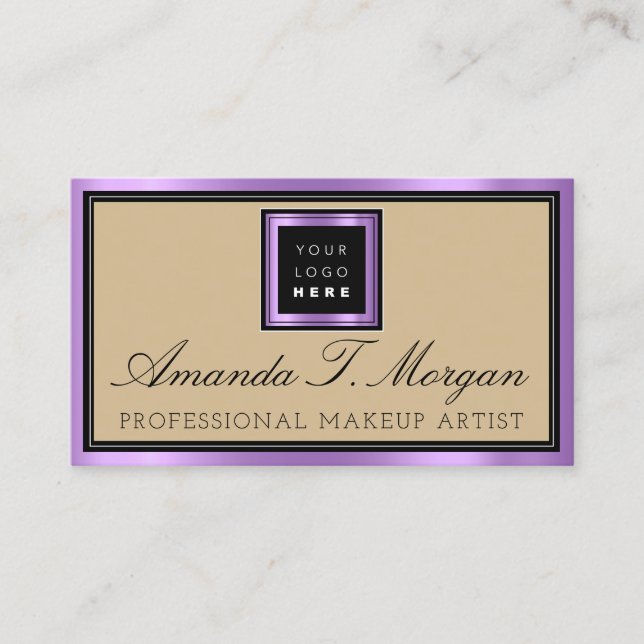 Tarjeta De Visita Luxury Services Interior Event Boda Purple (Anverso)