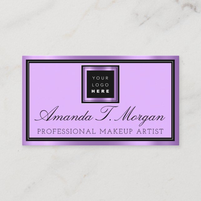 Tarjeta De Visita Luxury Services Interior Event Boda Purple (Anverso)