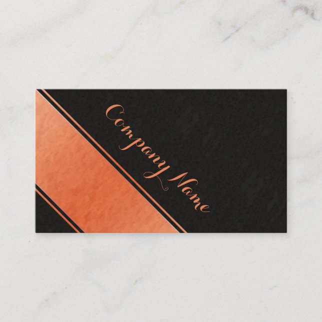 Tarjeta De Visita Luxury shimmering orange structured black design (Anverso)