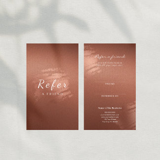 Tarjeta De Visita Luxury Stylish Script Bronze Business Referral