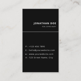 Tarjeta De Visita Luxury Vertical Black QR Code Realtor