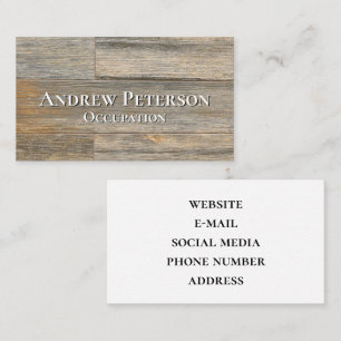 Tarjeta De Visita Luz angustiada Placas de grano Rustic Wood