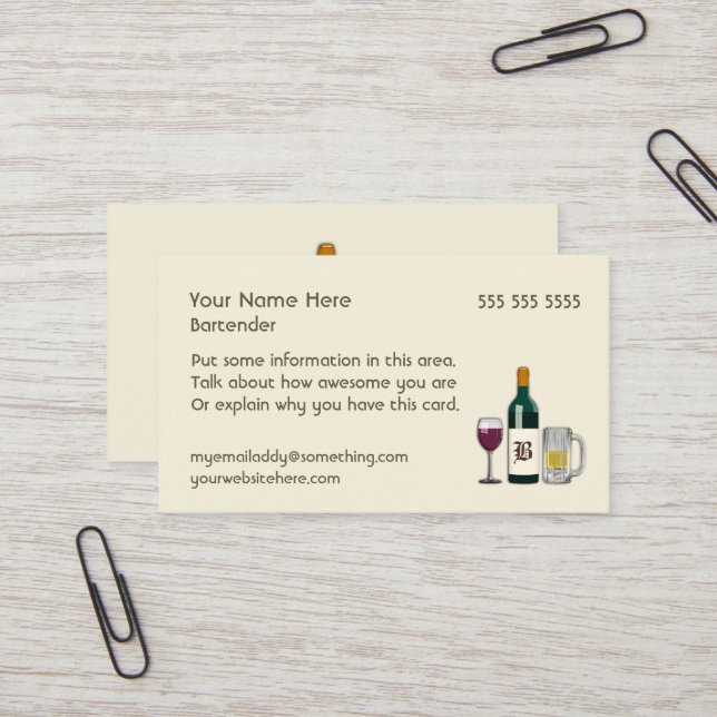 Tarjeta De Visita Luz de barman (Anverso/Reverso In Situ)