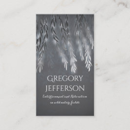 Tarjeta De Visita Luz de plata de la secuencia de las ramas de sauce