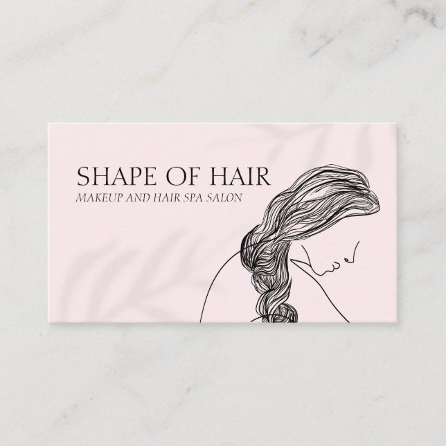 Tarjeta De Visita Luz femenina: Peluquería de cuerpo de mujer rosa (Anverso)