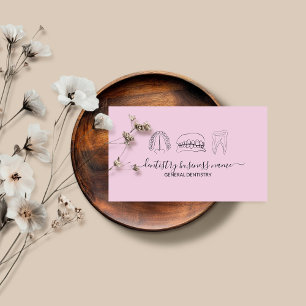 Tarjeta De Visita Luz rosa bebé Blanqueamiento dental arte dental