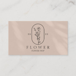 Tarjeta De Visita Luz Rosa Pastel Femenina Floristería Floral