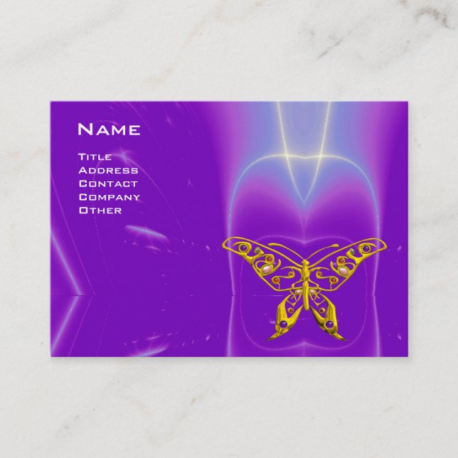 Tarjeta De Visita LUZ Ultra Violeta Púrpura HYPER BUTTERFLY (Anverso)