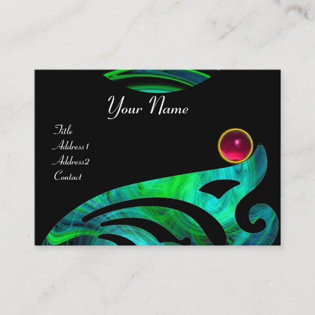 Tarjeta De Visita LUZ VORTEX RUBY azul verde negro rosa amarillo (Anverso)